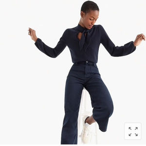 J.Crew  Everyday Cashmere Tie-Neck Blouse NWT